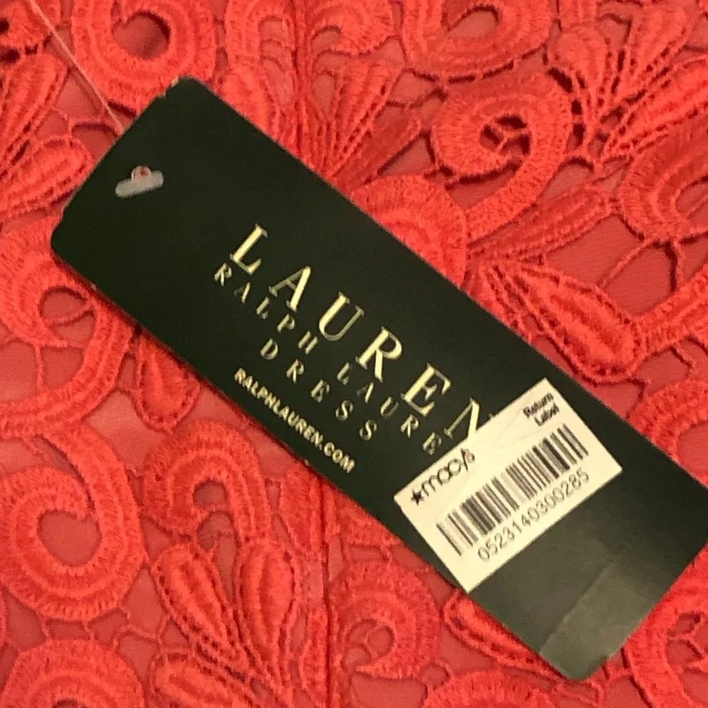 Ralph Lauren Coral Lace Midi Dress; NWT; Size 8 - Picture 14 of 16